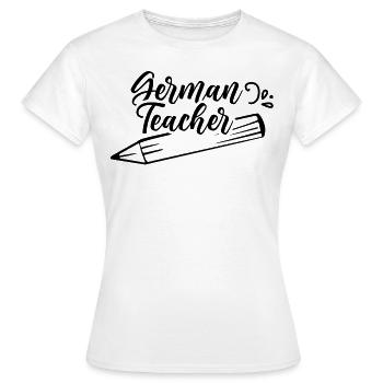 Professeur d’allemand Professeur d’allemand Professeur d’allemand - T-shirt Femme - blanc - Devant - AI Model Female 172 dark (172cm)