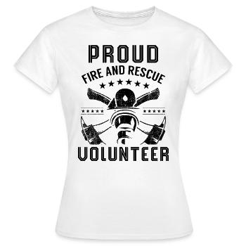 Pompier volontaire Pompier Pompier - T-shirt Femme - blanc - Devant - AI Model Female 172 dark (172cm)