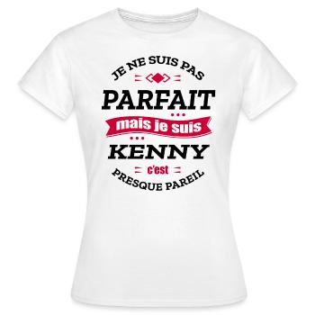 KENNY PARFAIT - PRENOM KENNY - T-shirt Femme - blanc - Devant - AI Model Female 172 dark (172cm)