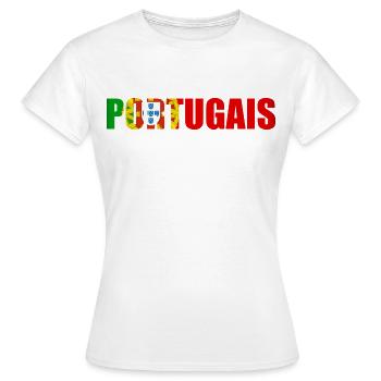 portugais - T-shirt Femme - blanc - Devant - AI Model Female 172 dark (172cm)