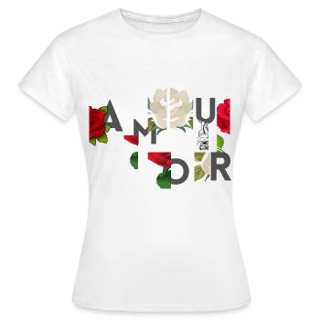 LIEBE - Frauen T-Shirt - Weiß - Vorne - AI Model Female 172 dark (172cm)