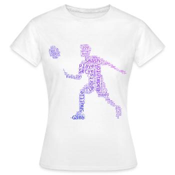 Damen Squash Badminton Herren Badmintonspieler - Frauen T-Shirt - Weiß - Vorne - AI Model Female 172 dark (172cm)