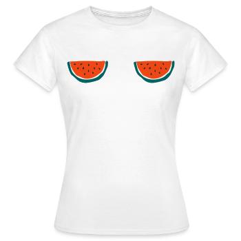 Wassermelonen-T-Shirt - Frauen T-Shirt - Weiß - Vorne - AI Model Female 172 dark (172cm)