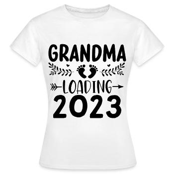 Grand-mère-à-être, Grand-mère chargement 2023 Grand-mère 2023 - T-shirt Femme - blanc - Devant - AI Model Female 172 dark (172cm)