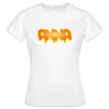 Graffiti Name Anna - Women's T-Shirt - white - Front - AI Model Female 172 dark (172cm)