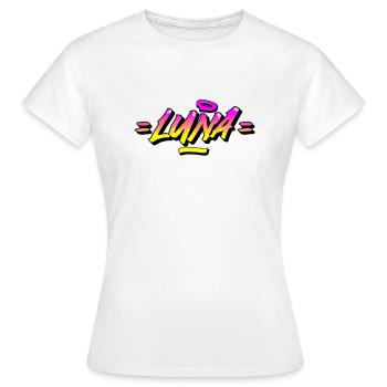 Graffiti Prénom Luna - T-shirt Femme - blanc - Devant - AI Model Female 172 dark (172cm)