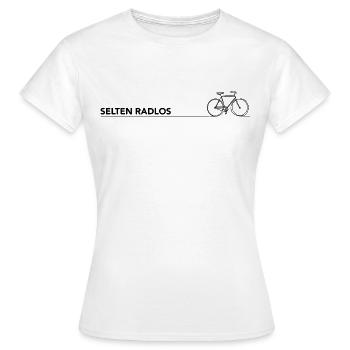 radfahren spruch motivation fahrrad selten radlos - Frauen T-Shirt - Weiß - Vorne - AI Model Female 172 dark (172cm)