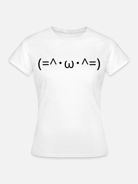 Cats Emote (=^・ω・^=) Cute Cat Kaomoji - Women's T-Shirt - white
