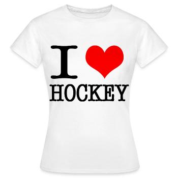 J’aime le hockey - noir - T-shirt Femme - blanc - Devant - AI Model Female 172 dark (172cm)