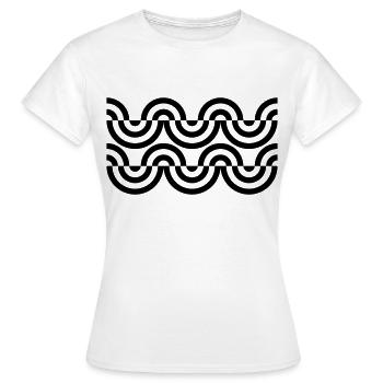 Op-Art - Frauen T-Shirt - Weiß - Vorne - AI Model Female 172 dark (172cm)