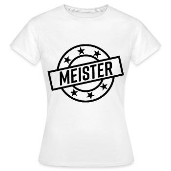 Meister Meisterprüfung Stempel Auszeichnung - Frauen T-Shirt - Weiß - Vorne - AI Model Female 172 dark (172cm)