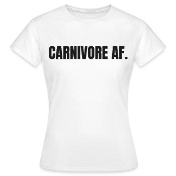 CARNIVORE | T-shirt Carnivore | Amateur de viande audacieux - T-shirt Femme - blanc - Devant - AI Model Female 172 dark (172cm)
