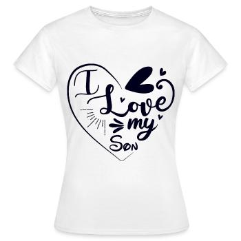 J’aime mon fils - T-shirt Femme - blanc - Devant - AI Model Female 172 dark (172cm)