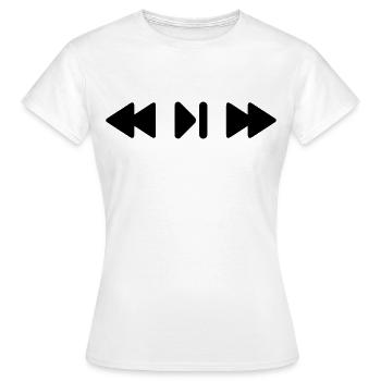 Icône du bouton Musique Lire la musique - T-shirt Femme - blanc - Devant - AI Model Female 172 dark (172cm)