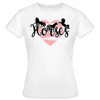 Chevaux CHEVAUX - T-shirt Femme - blanc - Devant - AI Model Female 172 dark (172cm)