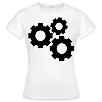 Zahnräder - Frauen T-Shirt - Weiß - Vorne - AI Model Female 172 dark (172cm)