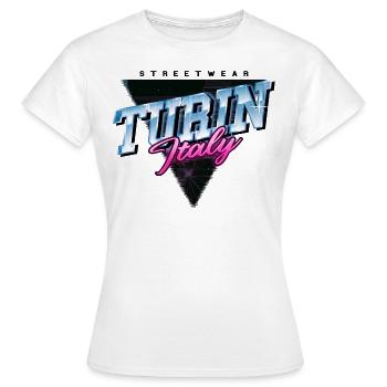 Turin Turin Turin Italie Ville Skyline Vintage Rétro - T-shirt Femme - blanc - Devant - AI Model Female 172 dark (172cm)