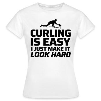 Curling Kehrfächer Winter Eissport Curler Lustig - Frauen T-Shirt - Weiß - Vorne - AI Model Female 172 dark (172cm)
