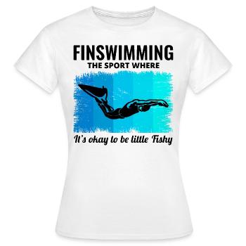 Nageoires Nageoire Nageur Natation Sports nautiques - T-shirt Femme - blanc - Devant - AI Model Female 172 dark (172cm)