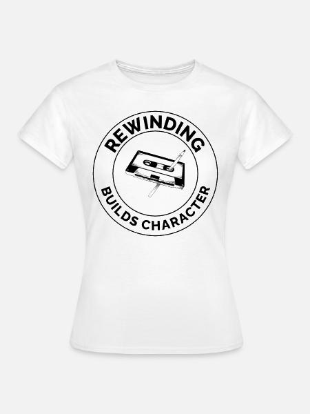 Kassette Tape Zurückspulen 80er Nostalgie Retro 1980er Jahre - Frauen T-Shirt - Weiß