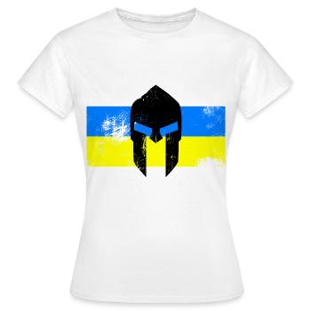 Ukraine Sparta Scratches - Frauen T-Shirt - Weiß - Vorne - AI Model Female 172 dark (172cm)