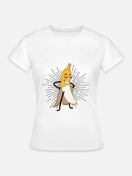 Lustige Striptease Banane Junggeselle Geschenk - Frauen T-Shirt - Weiß