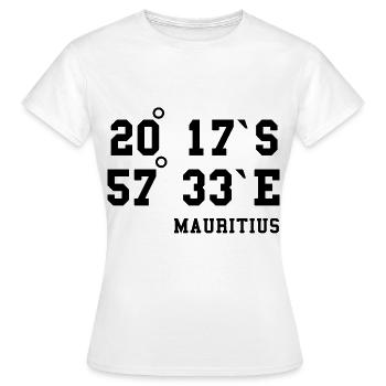 L’île Maurice coordonne l’idée de design de vacances - T-shirt Femme - blanc - Devant - AI Model Female 172 dark (172cm)