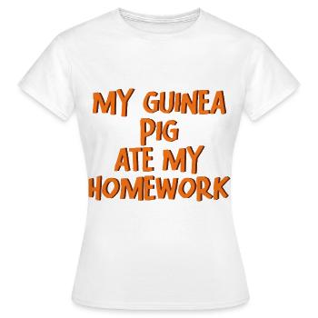Mon cochon d’Inde a mangé mes devoirs 4 - T-shirt Femme - blanc - Devant - AI Model Female 172 dark (172cm)