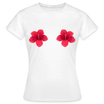 Fleurs sur les seins - T-shirt Femme - blanc - Devant - AI Model Female 172 dark (172cm)