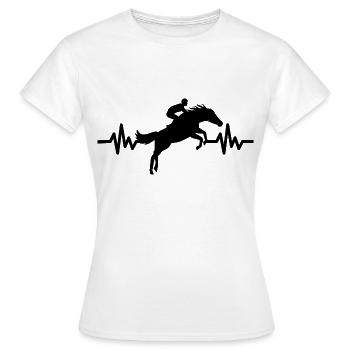 Herzschlag Pferd - Hengst Stute Ross Reitsport - Frauen T-Shirt - Weiß - Vorne - AI Model Female 172 dark (172cm)