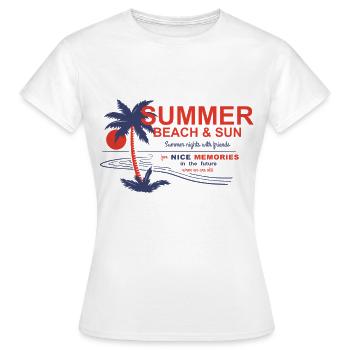 Sommer mit Freunden Erinnerung - Frauen T-Shirt - Weiß - Vorne - AI Model Female 172 dark (172cm)