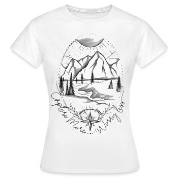 Explore More - Women's T-Shirt - white - Front - AI Model Female 172 dark (172cm)
