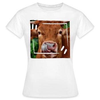 Rind - Frauen T-Shirt - Weiß - Vorne - AI Model Female 172 dark (172cm)