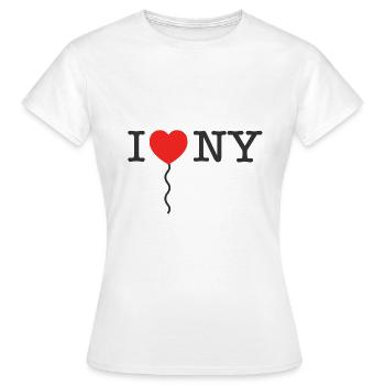 I Love NY | I Love New York | I Heart NY - Frauen T-Shirt - Weiß - Vorne - AI Model Female 172 dark (172cm)