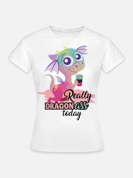 REALLY DRAGON - Frauen T-Shirt - Weiß