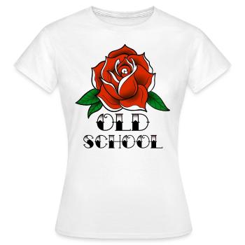 Rose old school - T-shirt Femme - blanc - Devant - AI Model Female 172 dark (172cm)