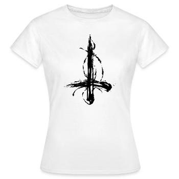 Croix inversée trash - T-shirt Femme - blanc - Devant - AI Model Female 172 dark (172cm)