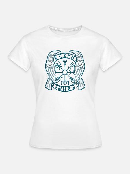 Hugin und Munin - Wikingerkrähen & Gemüse - Frauen T-Shirt - Weiß