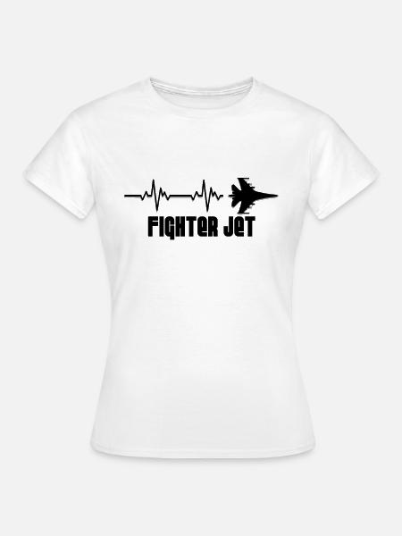 Heartbeat Kampfjet - Frauen T-Shirt - Weiß