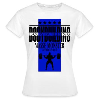 MASSE MONSTER Bodybuilding Gym Fitness - Frauen T-Shirt - Weiß - Vorne - AI Model Female 172 dark (172cm)