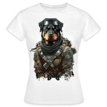 Rottweiler as a soldier - Women's T-Shirt - white - Front - AI Model Female 172 dark (172cm)