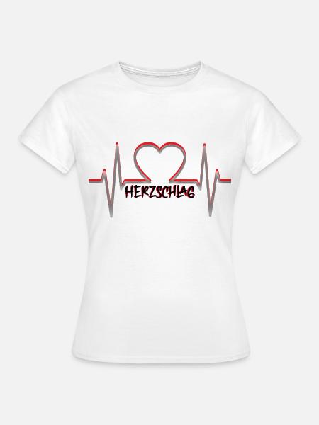 Herzschlag - Frauen T-Shirt - Weiß