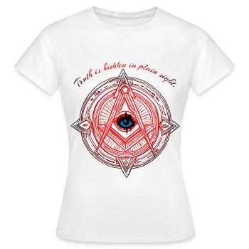 Truth is Hidden - Women's T-Shirt - white - Front - AI Model Female 172 dark (172cm)