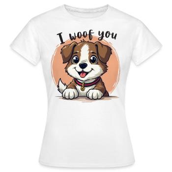 chien mignon Doggy je te courtise - T-shirt Femme - blanc - Devant - AI Model Female 172 dark (172cm)