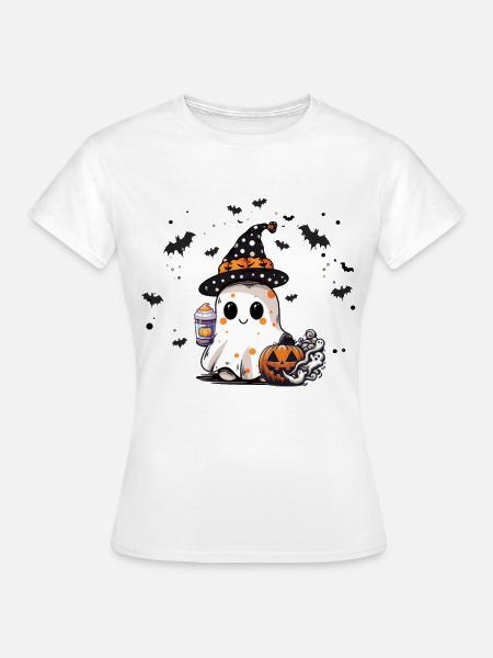 Fantôme d’Halloween - T-shirt Femme - blanc