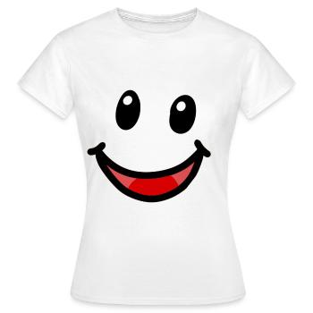 Sympathique visage émotion émotions protection bucco-protecteur - T-shirt Femme - blanc - Devant - AI Model Female 172 dark (172cm)