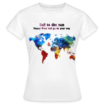 Voile dans les Caraïbes - Océan Atlantique - T-shirt Femme - blanc - Devant - AI Model Female 172 dark (172cm)