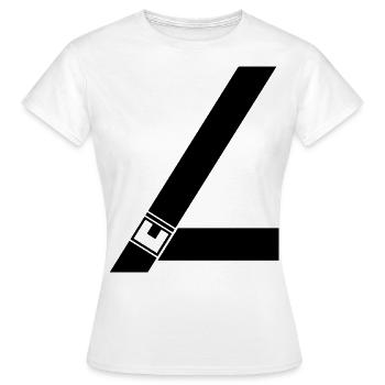 Faux faux ceinture drôle drôle - T-shirt Femme - blanc - Devant - AI Model Female 172 dark (172cm)