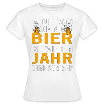 Vatertag Himmelfahrt Bier Nachbar Nachbarn Saufen - Frauen T-Shirt - Weiß - Vorne - AI Model Female 172 dark (172cm)