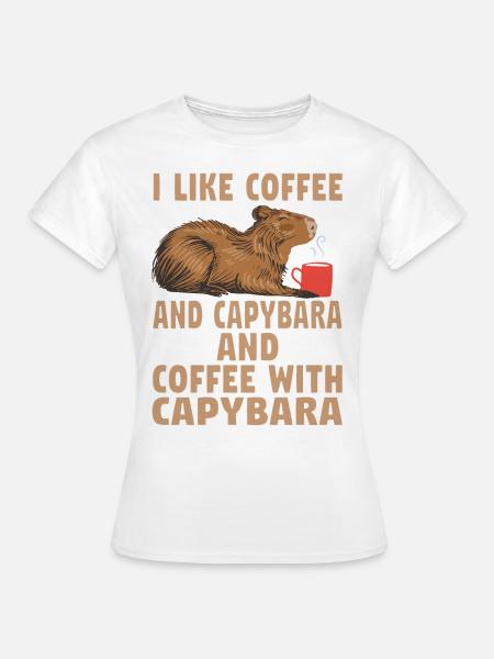 Wasserschwein Capybara Cappybara Kaffee Coffee - Frauen T-Shirt - Weiß